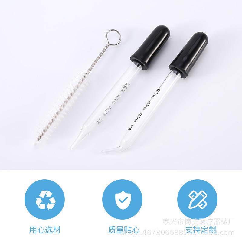 厂家直供玻璃刻度滴管直胶头1ML精油瓶吸管直弯圆头尖头滴管