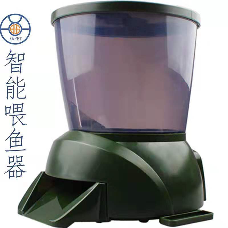 厂家批发自动喂鱼器 水族箱鱼缸喂食器LCD显示定时定量鱼塘投食器