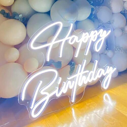 生日快乐霓虹字母派对墙饰灯