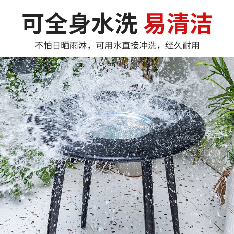 烧烤桌户外庭院烧家用烧烤炉电烤桌室外阳台碳钢桌椅圆围炉煮茶桌