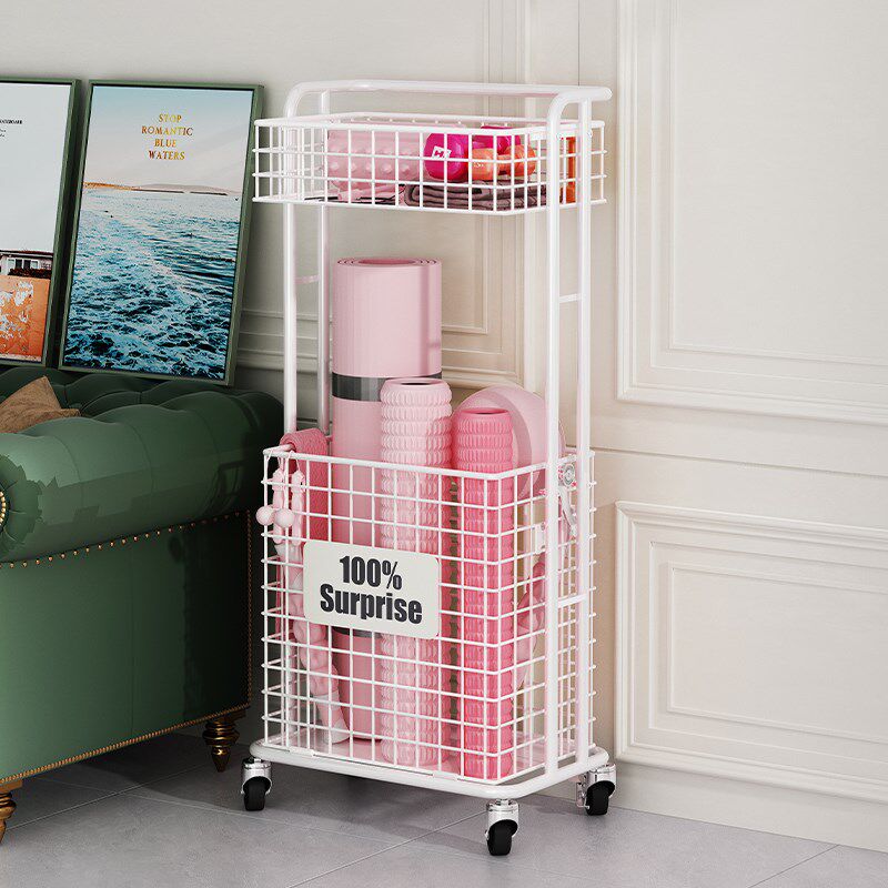 瑜伽垫收纳筐运动健身器材置物架家用可移动羽毛球篮球类收纳架子