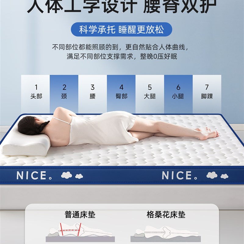 乳胶记忆棉床垫软垫家用卧室榻榻米专用垫子180x200学生宿舍单人9