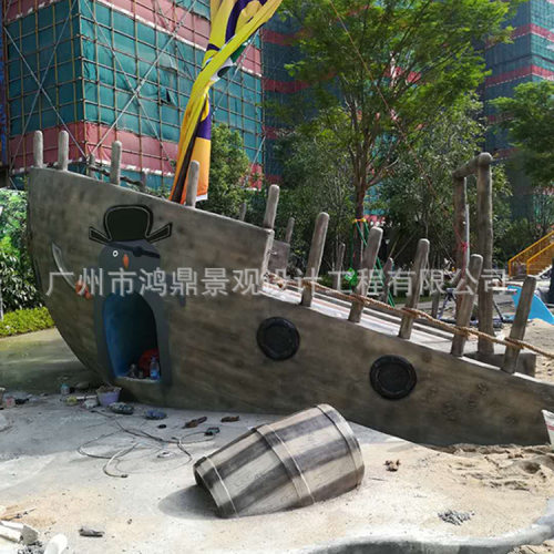 广州景区乐园设计施工海盗船雕塑龙舟船汽车模型摆件广场摆件雕塑
