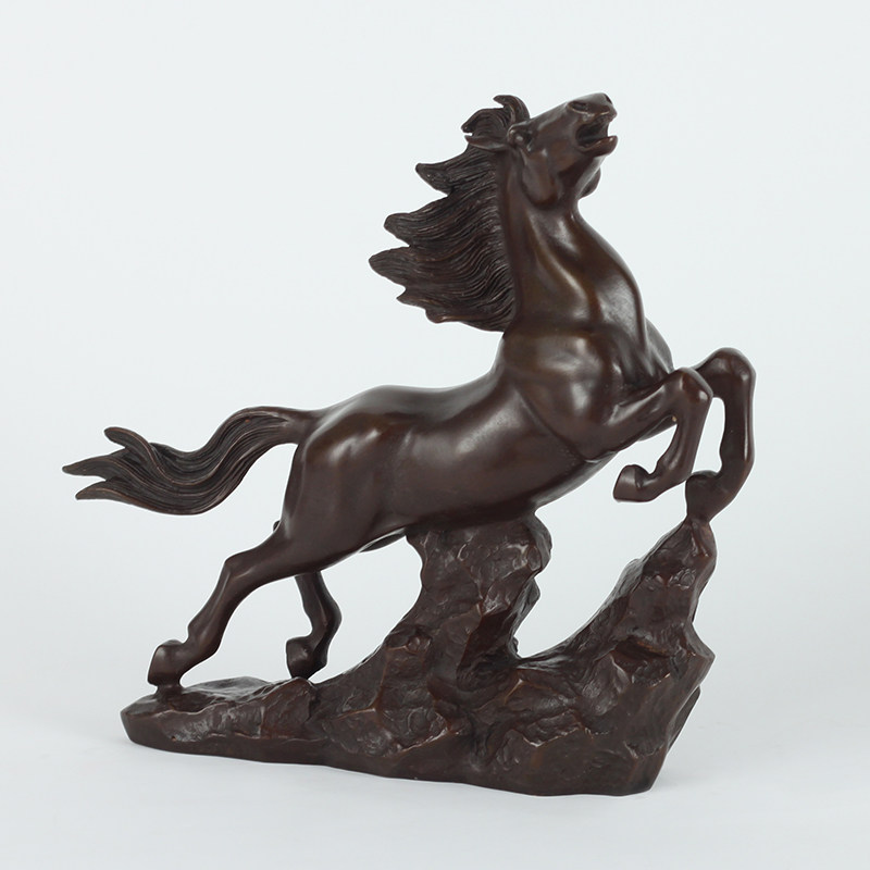 纯黄铜奔马摆件新中式送礼铜马礼品家居办公室客厅桌面装饰工艺品