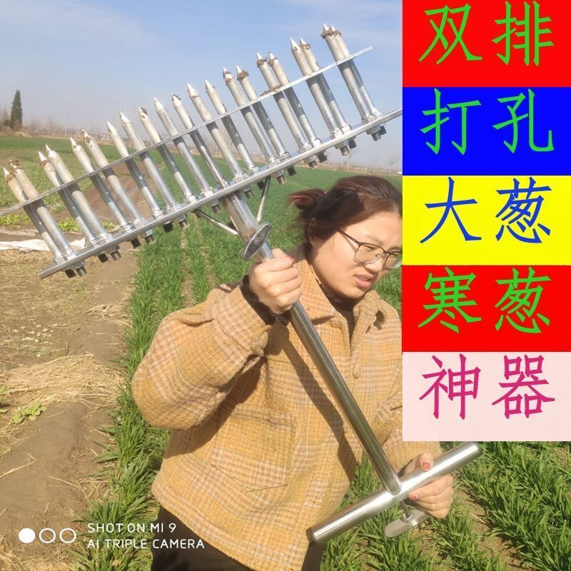 栽葱器插葱叉扎眼器栽葱打孔器打孔栽葱打眼器打孔工具栽苗器移栽