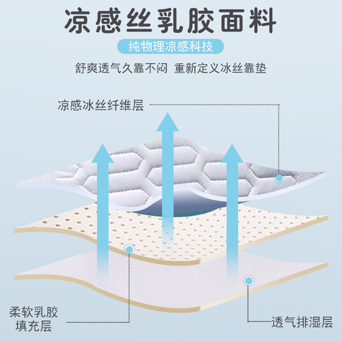 乳胶冰丝床头靠垫软包护腰靠枕大靠背孕妇沙发抱枕床上看书枕头夏