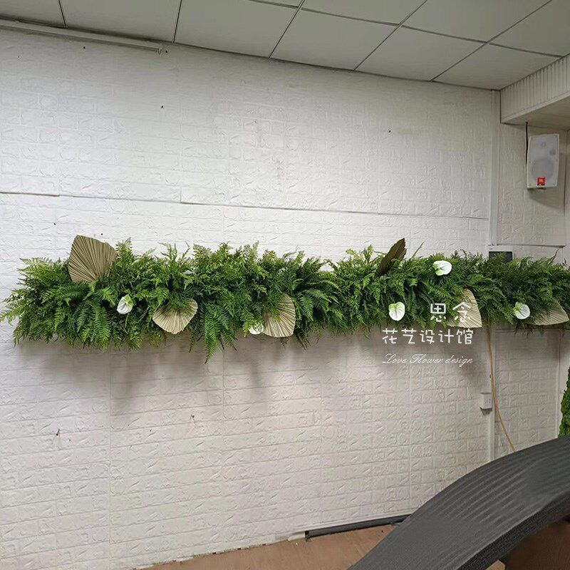 墙壁壁挂仿真植物条摆设简约遮管道吊顶绿植定制创意店铺装饰花艺