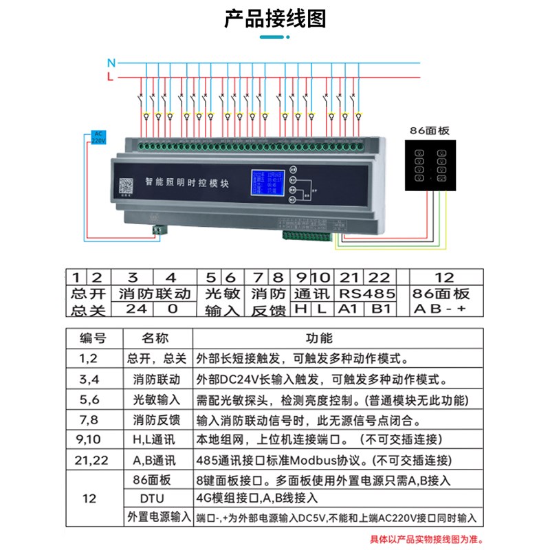 智能照明控制模块4/6/8/12/16路时控模块经纬度光控制器RS485