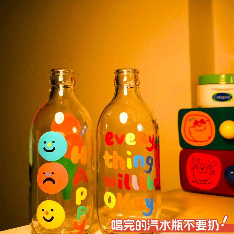 画瓶子专用笔直液式丙烯麦克笔软头可水洗可叠色水彩笔玻璃花瓶di