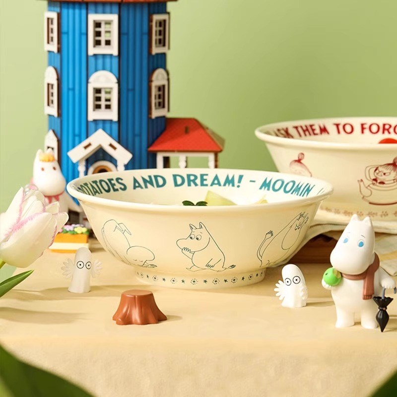 moomin姆明面碗陶瓷家用可微波8寸汤碗餐具米饭碗可爱儿童泡面碗