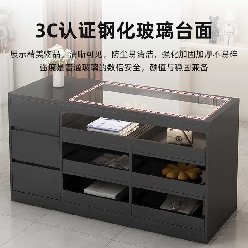 服装店中岛展示台女装店流水台装饰柜台摆件饰品陈列储物柜吧台桌