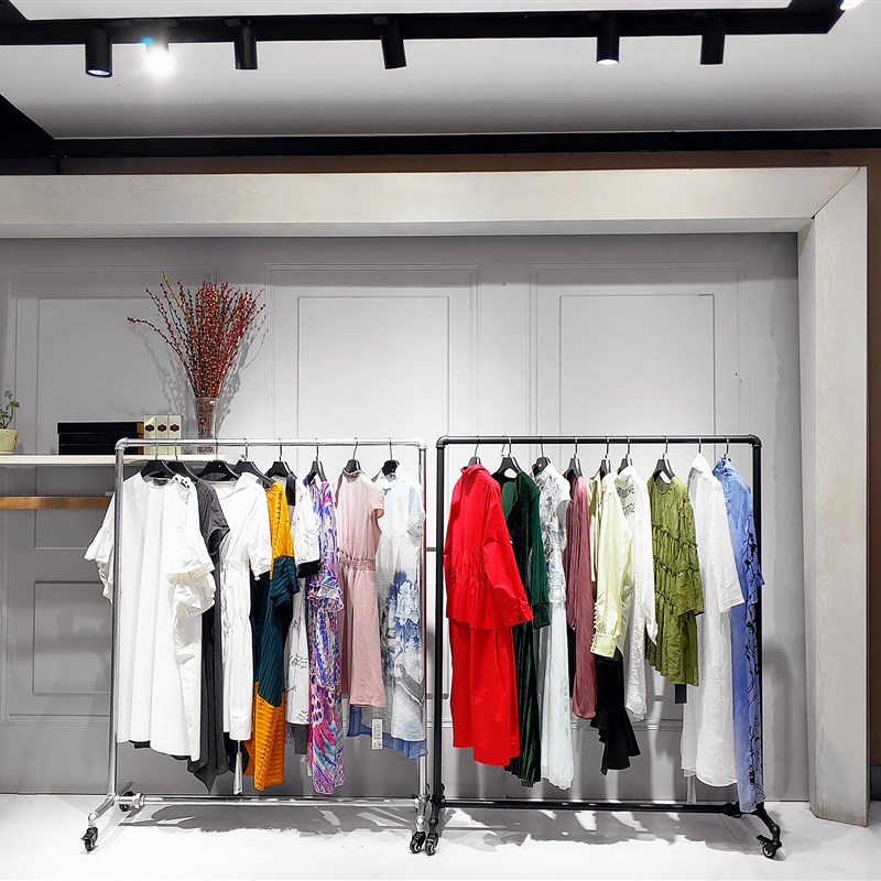 服装店水管展示架男装店带轮服装架复古挂衣架可移动单杠龙门货架