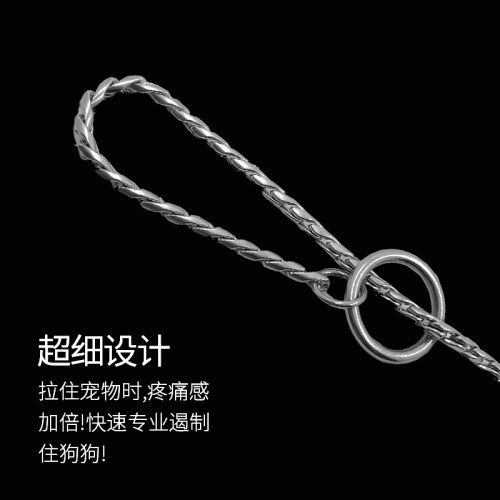 P链狗赛级蛇链钛钢项圈小中大型犬训犬训练不锈钢P绳防爆冲狗链