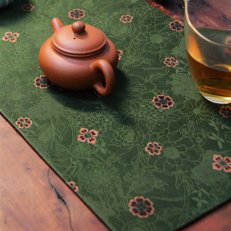 香云纱茶席双面双色茶桌垫中国风复古红色桌旗古朴茶桌布杯垫壶垫