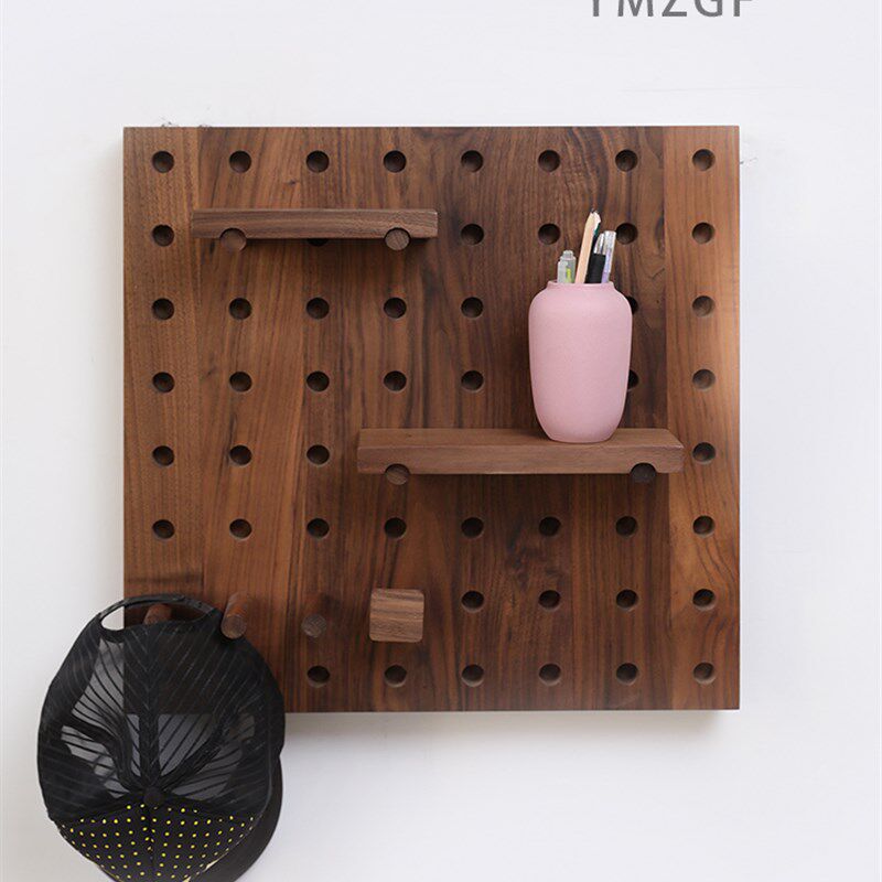 原木智工坊洞洞板置物架电表箱遮挡衣挂钩衣帽架电源箱多媒体墙壁