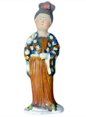 25cm仿古唐三彩仕女陶俑收藏 中式家居装饰摆件 中国特产文化礼品