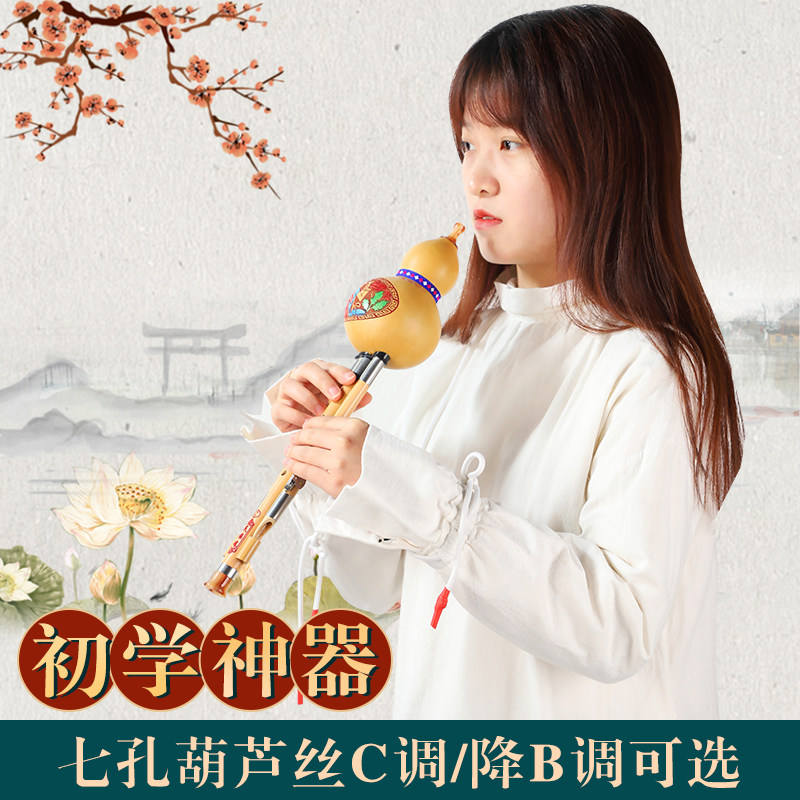 民族魂葫芦丝乐器初学者C调降B调儿童小学生专用防摔七孔紫竹楠竹