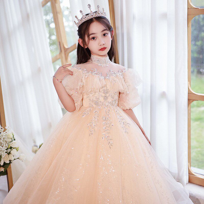 儿童生日公主裙高级感女童连衣裙中大童礼服钢琴主持人演出服气质