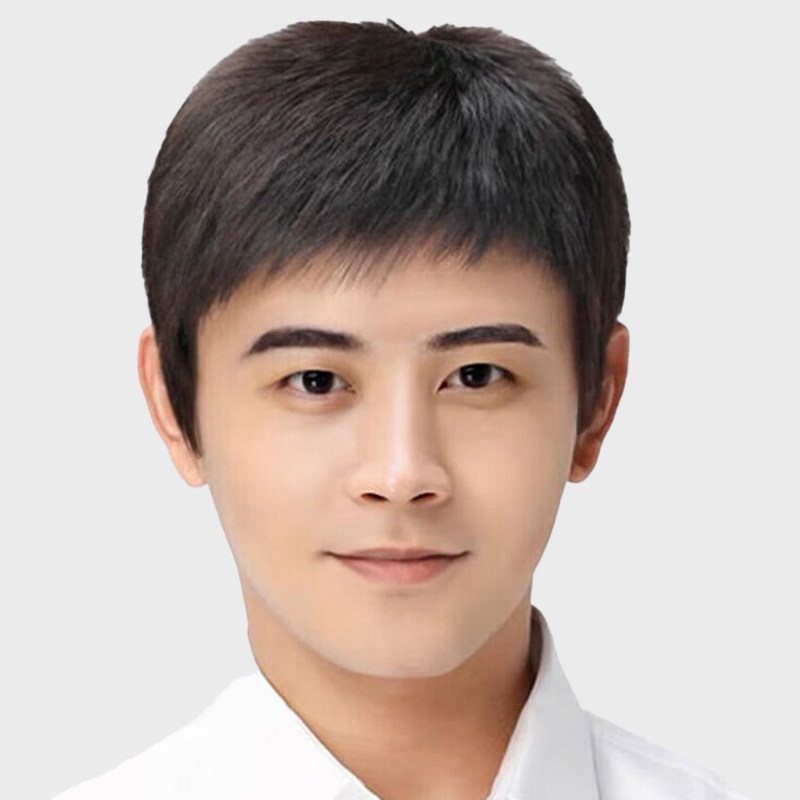 假发男短发真发全真人发丝全头套中老年男士短直发时尚假发套薄款