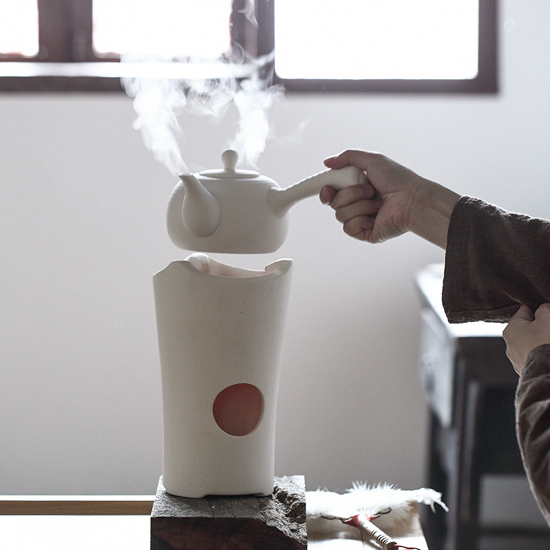 日式手作白泥炭炉功夫茶炉砂铫风炉煮茶家用小火炉木碳炉烧水炉子