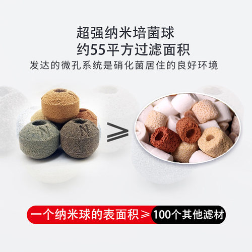 鱼缸过滤材料陶瓷环细菌屋滤材生化球石英球净水石纳米球鱼缸滤材