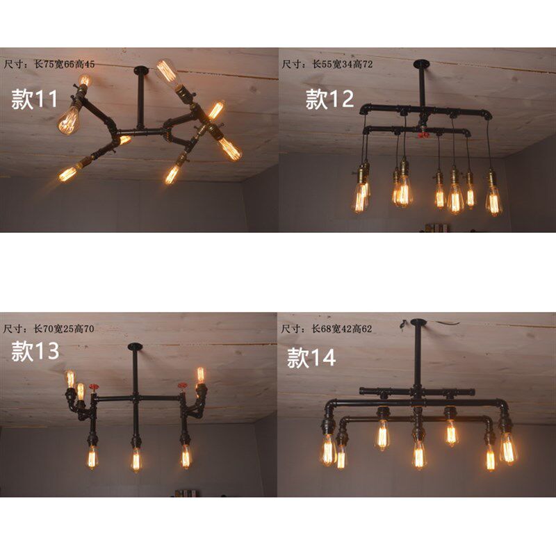 爱迪生吊灯铁艺美式吊灯loft吊灯复古吊灯吸顶灯工业风格水管吊灯