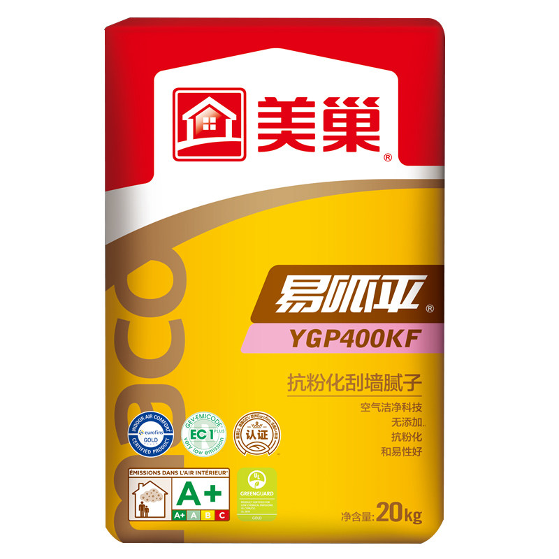 美巢腻子粉高强耐水成品腻子粉易呱平800GQ防水腻子防霉内墙腻子