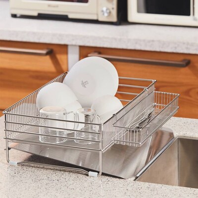 托盘式 韩国本土制VATYA不锈钢餐具沥水架碗盘双层置物架厨房收纳