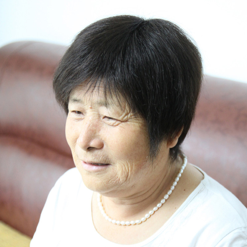 老年人假发女短发全真人发透气自然奶奶全头黑色真发化疗光头发型
