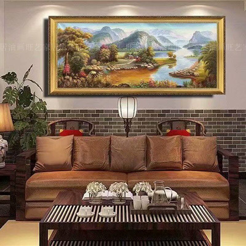 纯手绘欧式风景画客厅酒店别墅餐厅书房沙发背景装饰家居挂画