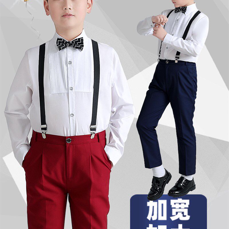 儿童礼服男童合唱演出西装主持人钢琴朗诵套装胖童婚礼马甲春夏装