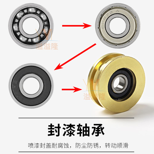 老式不锈钢移门轮拉门窗滑轮衣整体橱柜壁柜木门轮轨道滚轮轴承铜