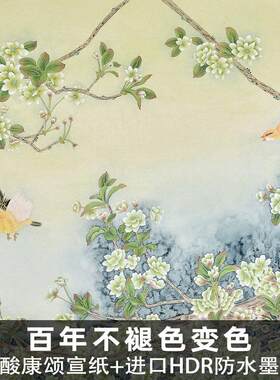 风色鸟语花香新中式客厅装饰画餐厅挂画国画花鸟平安幸福春意满堂