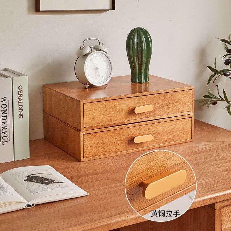 电脑增高架子实木桌面收纳盒多层抽屉式家用办公室桌上文件储物盒