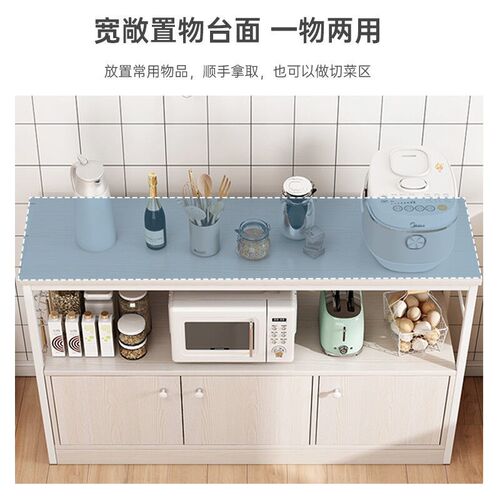 UCU厨房置物架落地简约微波炉烤箱多功能储物货架三层收纳架子【2
