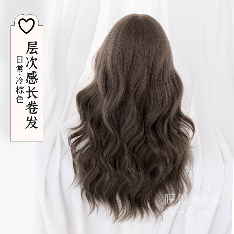 哼唧家假发女长发大波浪长卷发中长发全真网红自然真头发全头套图片