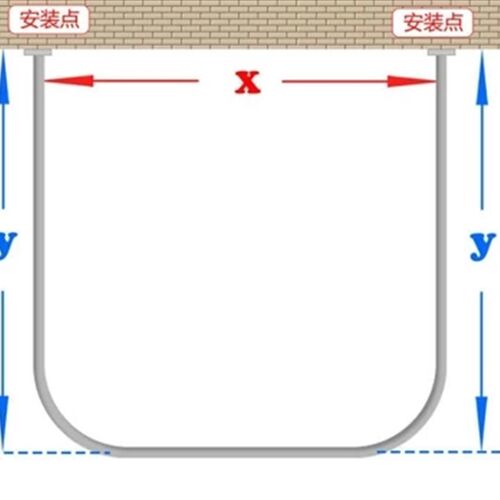 U型浴帘杆打孔安装304不锈钢隔断帘杆弧形扇型沐浴窗帘挂架加厚