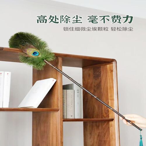 风入松孔雀翎鸵鸟毛掸家用静电除尘掸鸡毛掸子清洁扫灰神器装饰品