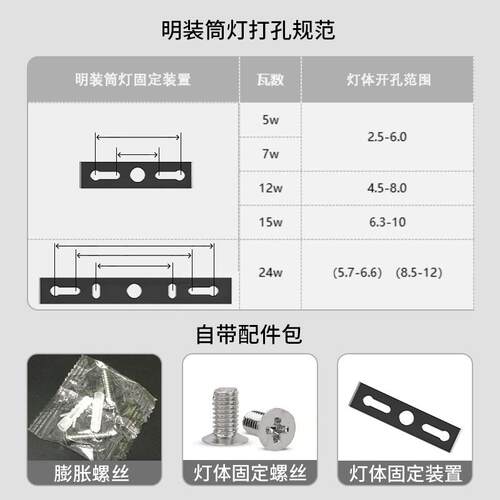 超薄明装筒灯圆形led小吸顶灯免开孔 过道灯入户走廊玄关天花射灯