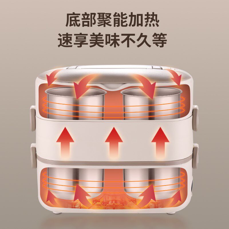 便携式保温饭盒可插电加热上班族带饭蒸煮宿舍便当盒热饭菜神器