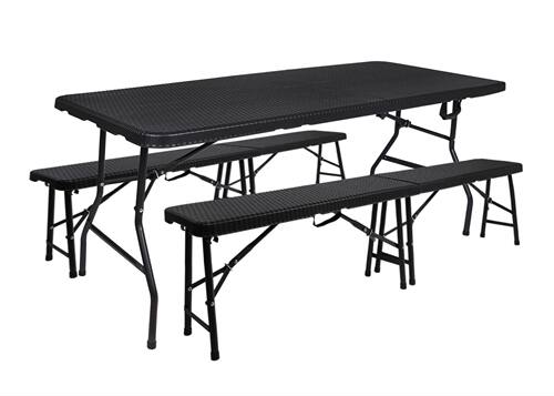 180*70cm藤面棕色塑料桌3.5cm厚