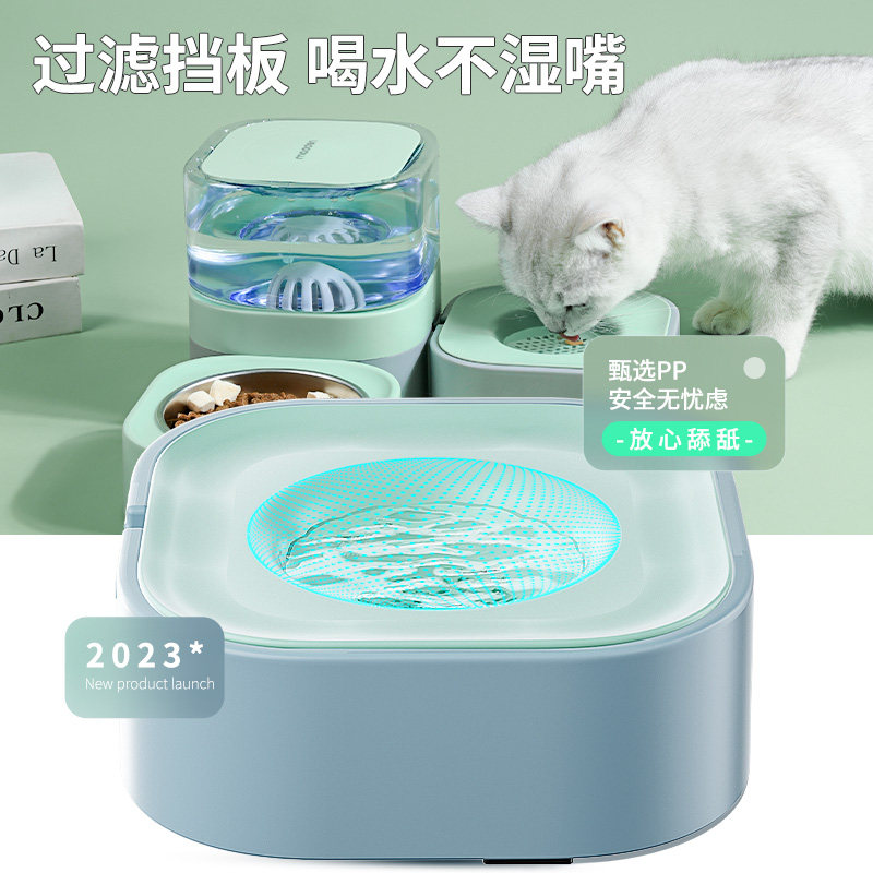 猫碗双碗自动喂水器宠物狗碗狗食盆饮水一体猫咪猫粮碗不锈钢水碗
