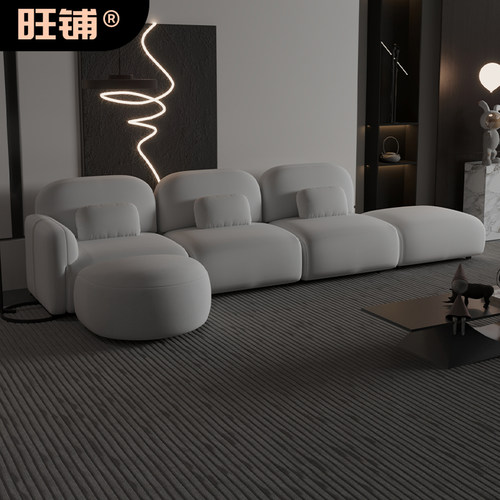北欧设计师网红酒店大堂休息区接待美容院小户型客厅三人模块沙发