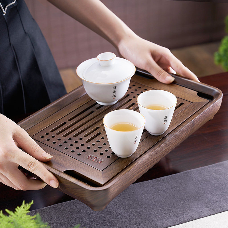 汉唐家用茶盘实木茶托盘功夫茶具套装干泡台茶海旅行便携小型茶台