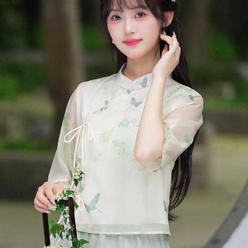 新中式改良汉服连衣裙2025新款女夏季年轻款国风唐装旗袍上衣茶服