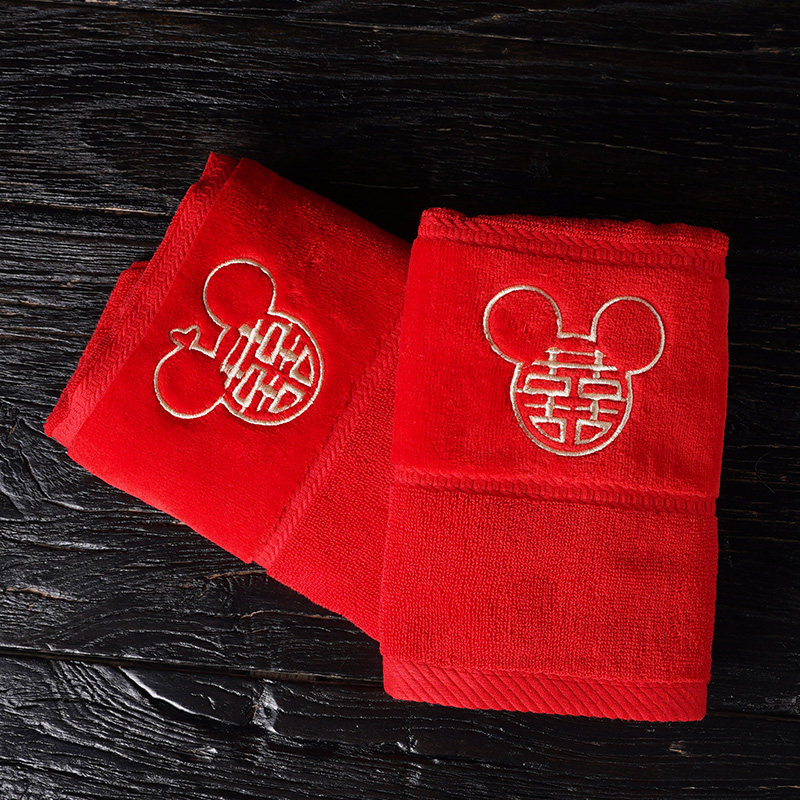 结婚红色陶瓷洗漱杯新婚送礼情侣杯子一对漱口杯婚庆套装创意礼品