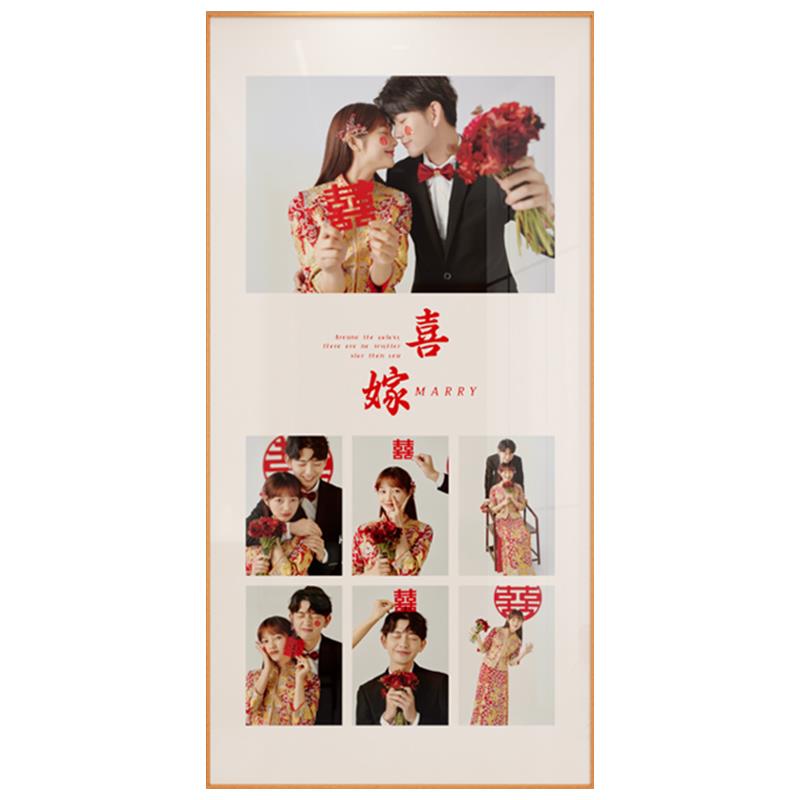 定制婚纱照相框打印照片加挂墙网红多宫格玄关结婚婚礼挂画