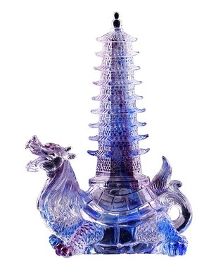 琉璃龙龟文昌塔摆件创意九层家居装饰品房间布置摆设聚财古典中式
