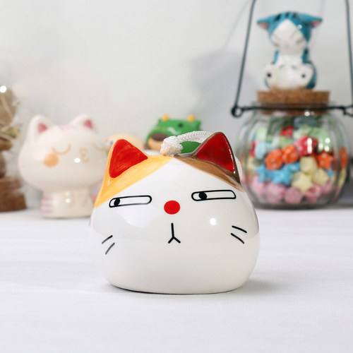 风铃日式挂饰创意女生可爱猫陶瓷工艺品生日礼物汽车摆件卧室阳台