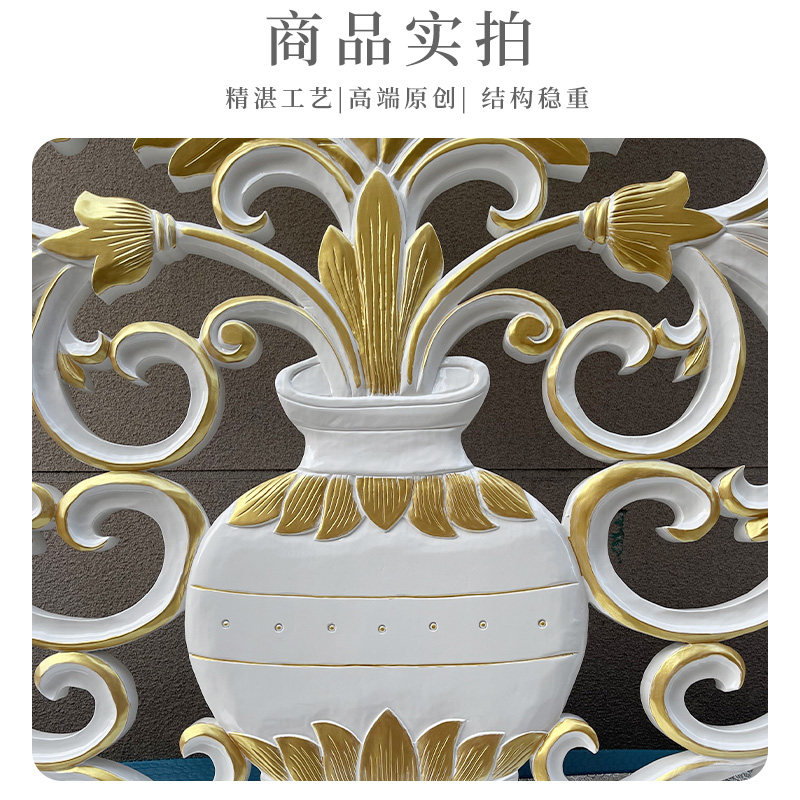 东阳木雕欧式实木屏风隔断客厅背景墙入户门玄关宝瓶插戟定制安装